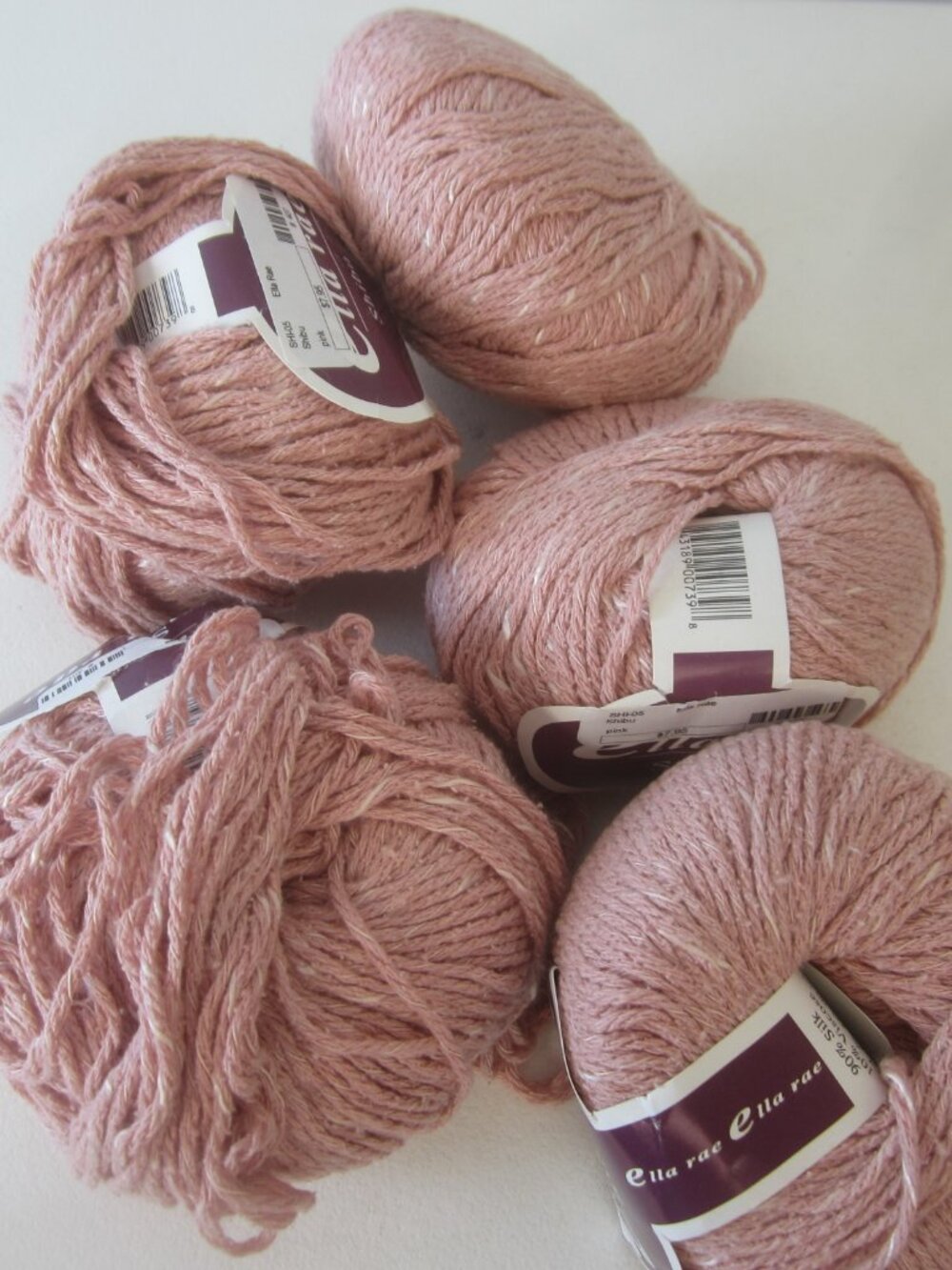 Lot 5 Ella Rae Shibu Mauve Pink 90% Silk Rayon Blend Worsted Weight